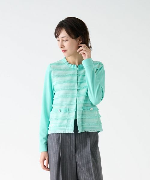 LANVIN COLLECTION / ランバン コレクション ニット・セーター | フリンジレースカーディガン | 詳細5