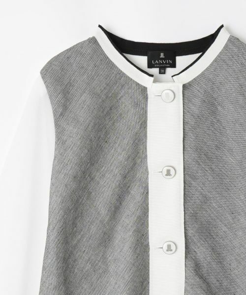 LANVIN COLLECTION / ランバン コレクション テーラードジャケット | ワンウェイリネンストレッチジャケット | 詳細11