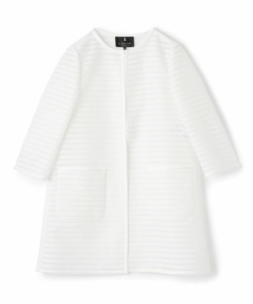 LANVIN COLLECTION / ランバン コレクション テーラードジャケット | シースルーボーダージャケット(オフホワイト)