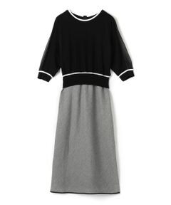 LANVIN COLLECTIONワンピース グリーン系パフスリーブミディドレス LANVIN COLLECTIONワンピース グリーン系パフスリーブミディ