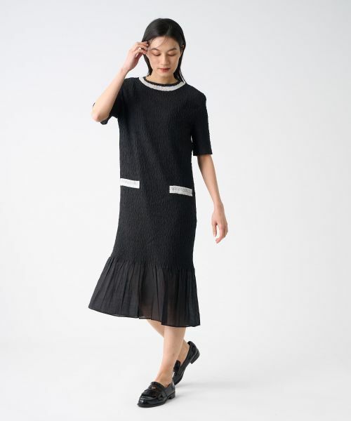 LANVIN COLLECTION / ランバン コレクション ドレス | 刺繍プリーツワンピース | 詳細1