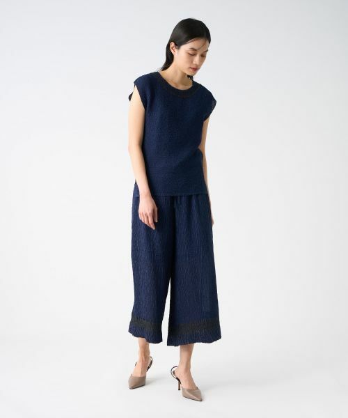 LANVIN COLLECTION / ランバン コレクション その他パンツ | 刺繍プリーツワイドパンツ | 詳細10