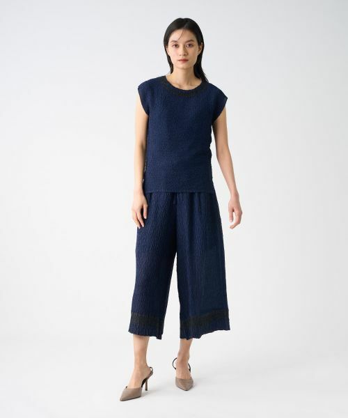 LANVIN COLLECTION / ランバン コレクション その他パンツ | 刺繍プリーツワイドパンツ | 詳細11