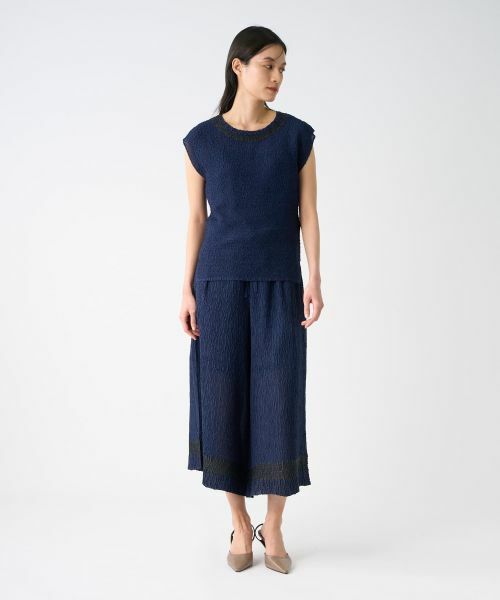 LANVIN COLLECTION / ランバン コレクション その他パンツ | 刺繍プリーツワイドパンツ | 詳細9