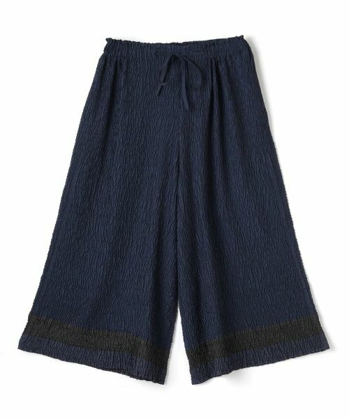 LANVIN COLLECTION/ランバン コレクション 刺繍プリーツワイドパンツ ブルー配色1 38 LANVIN COLLECTION/ランバン コレクション 刺繍プリーツワイドパンツ ブルー配色1 38