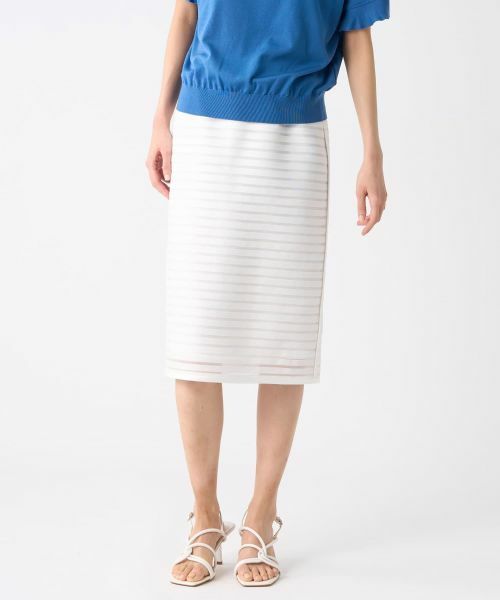 LANVIN COLLECTION / ランバン コレクション ロング・マキシ丈スカート | シースルーボーダースカート | 詳細1