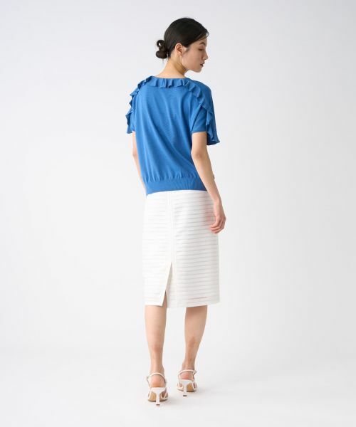 LANVIN COLLECTION / ランバン コレクション ロング・マキシ丈スカート | シースルーボーダースカート | 詳細6