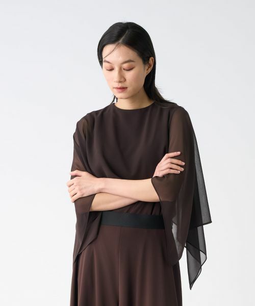 LANVIN COLLECTION / ランバン コレクション カットソー | シフォンケープカットソー | 詳細10