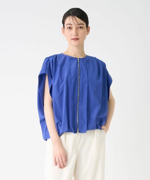 LANVIN COLLECTION / ランバン コレクション テーラードジャケット | フレンチスリーブタックブルゾン | 詳細1