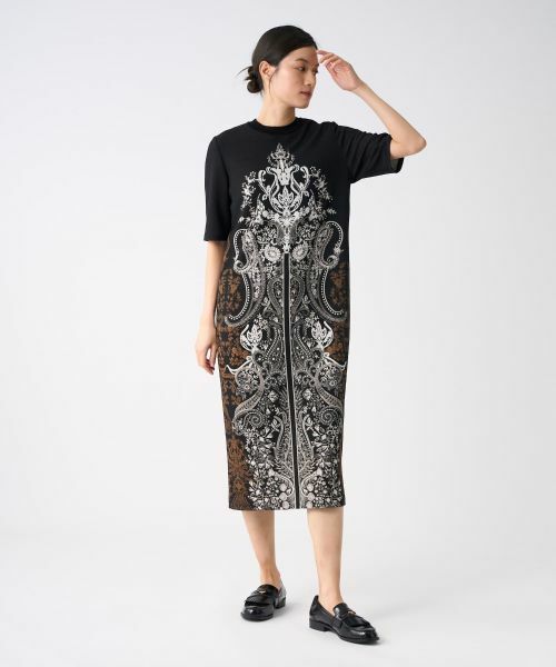 LANVIN COLLECTION / ランバン コレクション ドレス | フラワーペイズリーパネルプリントドレス | 詳細1