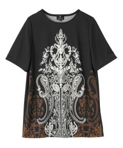 LANVIN COLLECTION / ランバン コレクション カットソー | フラワーペイズリーパネルプリントカットソー