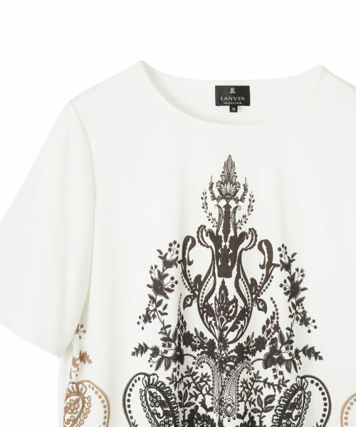 LANVIN COLLECTION / ランバン コレクション カットソー | フラワーペイズリーパネルプリントカットソー | 詳細8