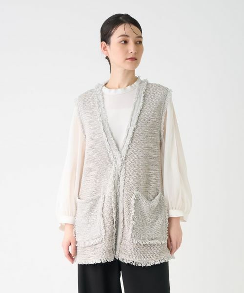 LANVIN COLLECTION / ランバン コレクション ニット・セーター | フリンジニットジレ | 詳細11