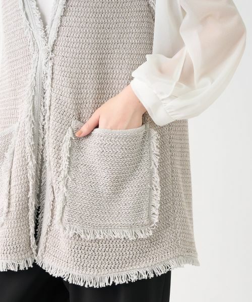 LANVIN COLLECTION / ランバン コレクション ニット・セーター | フリンジニットジレ | 詳細13