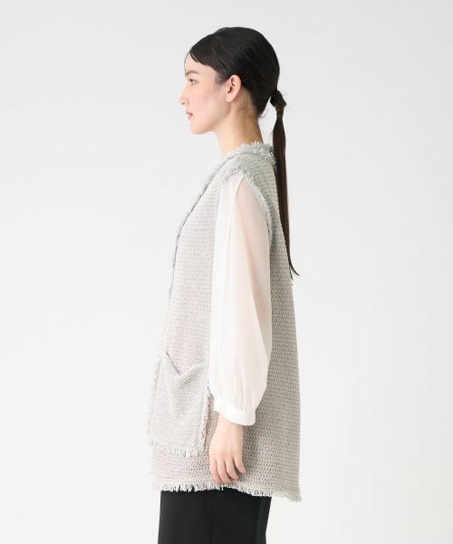 LANVIN COLLECTION / ランバン コレクション ニット・セーター | フリンジニットジレ | 詳細8