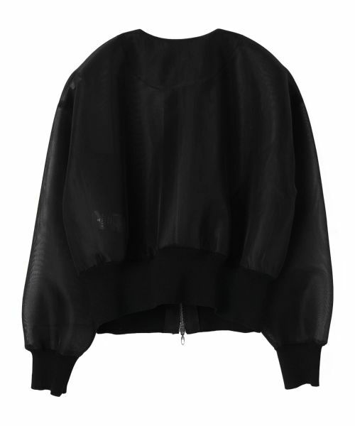 LANVIN COLLECTION / ランバン コレクション テーラードジャケット | シアーダンボールニットブルゾン | 詳細1