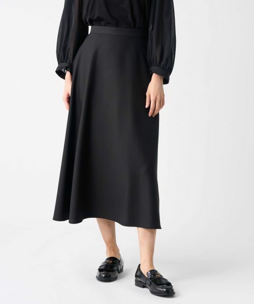 LANVIN COLLECTION / ランバン コレクション ロング・マキシ丈スカート | バックサテンアシンメトリーフレアスカート | 詳細5