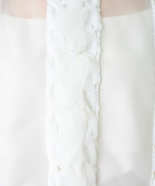LANVIN COLLECTION / ランバン コレクション カットソー | ニットドッキングオーガンジーカットソー | 詳細4