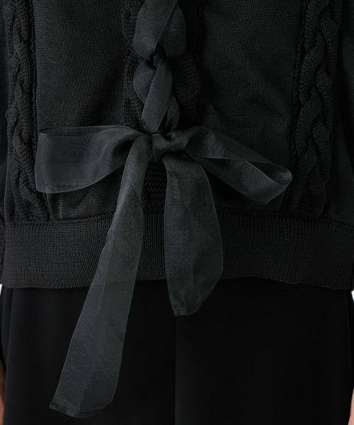 LANVIN COLLECTION / ランバン コレクション カットソー | ニットドッキングオーガンジーカットソー | 詳細6