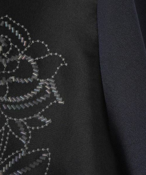 LANVIN COLLECTION / ランバン コレクション テーラードジャケット | ストレッチバックサテンローズ刺繍ジャケット | 詳細7