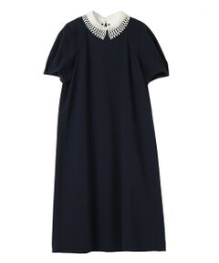 LANVIN COLLECTION / ランバン コレクション ドレス | ラグランスリーブ刺繍襟ワンピース