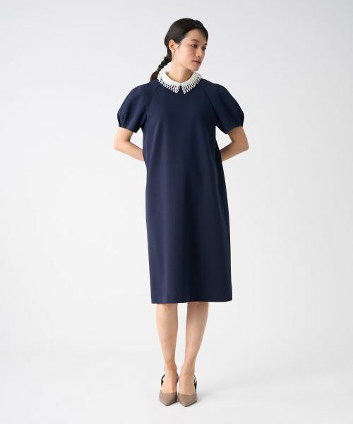 LANVIN COLLECTION / ランバン コレクション ドレス | ラグランスリーブ刺繍襟ワンピース | 詳細1