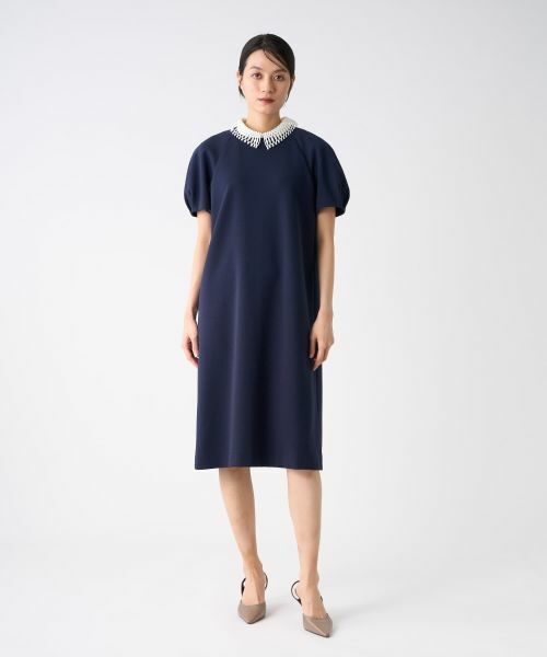 LANVIN COLLECTION / ランバン コレクション ドレス | ラグランスリーブ刺繍襟ワンピース | 詳細5