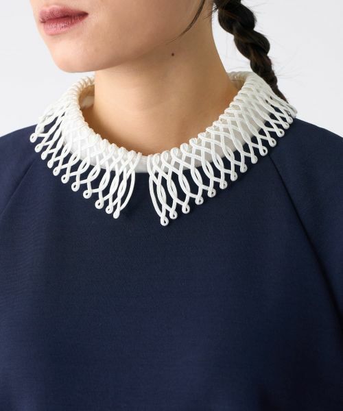 LANVIN COLLECTION / ランバン コレクション ドレス | ラグランスリーブ刺繍襟ワンピース | 詳細7