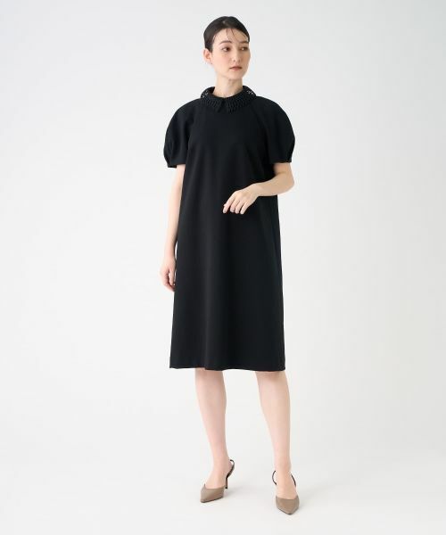 LANVIN COLLECTION / ランバン コレクション ドレス | ラグランスリーブ刺繍襟ワンピース | 詳細8