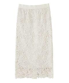 LANVIN COLLECTION / ランバン コレクション ロング・マキシ丈スカート | エンブロイダリーフェザーレーススカート