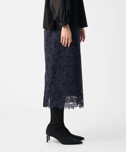 LANVIN COLLECTION / ランバン コレクション ロング・マキシ丈スカート | エンブロイダリーフェザーレーススカート | 詳細11