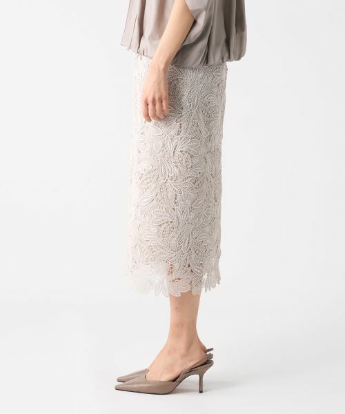 LANVIN COLLECTION / ランバン コレクション ロング・マキシ丈スカート | エンブロイダリーフェザーレーススカート | 詳細14