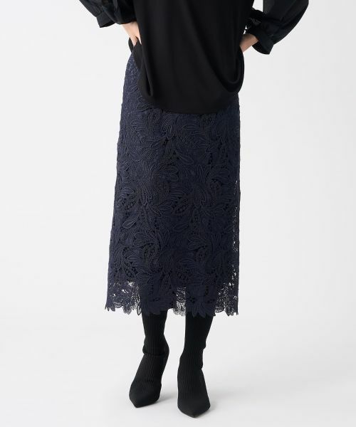 LANVIN COLLECTION / ランバン コレクション ロング・マキシ丈スカート | エンブロイダリーフェザーレーススカート | 詳細8