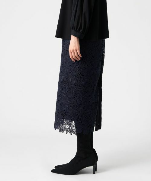 LANVIN COLLECTION / ランバン コレクション ロング・マキシ丈スカート | エンブロイダリーフェザーレーススカート | 詳細9