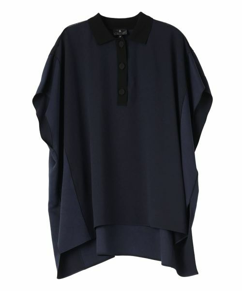 LANVIN COLLECTION/ランバン コレクション ストレッチバックサテンブラウス ネイビー 40 LANVIN COLLECTION/ランバン コレクション ストレッチバックサテンブラウス ネイビー 40