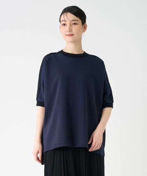 LANVIN COLLECTION / ランバン コレクション カットソー | ニット切替カットソー | 詳細1