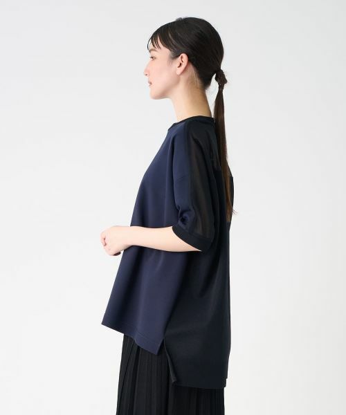 LANVIN COLLECTION / ランバン コレクション カットソー | ニット切替カットソー | 詳細2