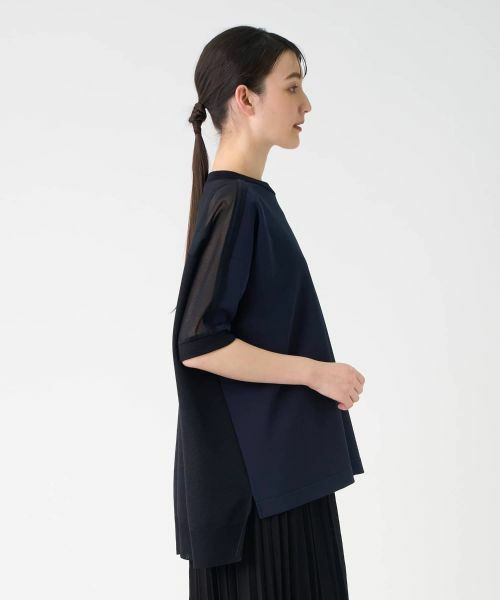 LANVIN COLLECTION / ランバン コレクション カットソー | ニット切替カットソー | 詳細4