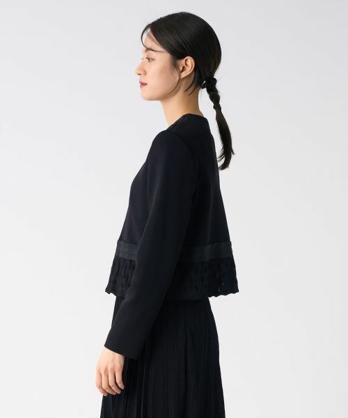 LANVIN COLLECTION / ランバン コレクション テーラードジャケット | ミラノリブニットペプラムジャケット | 詳細9