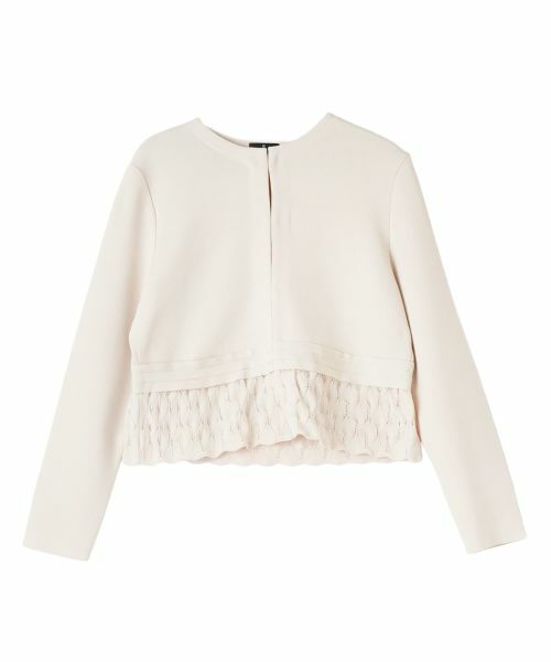 LANVIN COLLECTION/ランバン コレクション ミラノリブニットペプラムジャケット ベージュ 40 LANVIN COLLECTION/ランバン コレクション ミラノリブニットペプラムジャケット ベージュ 40