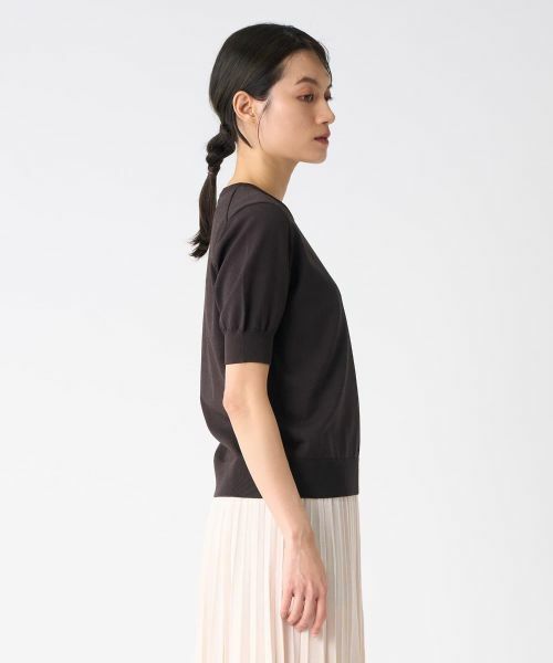 LANVIN COLLECTION / ランバン コレクション ニット・セーター | ロゴジャカード半袖ニットトップス | 詳細11