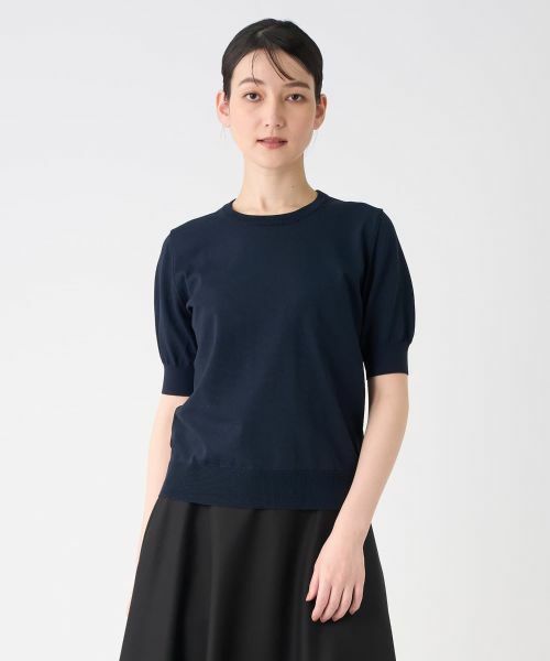 LANVIN COLLECTION / ランバン コレクション ニット・セーター | ロゴジャカード半袖ニットトップス | 詳細5