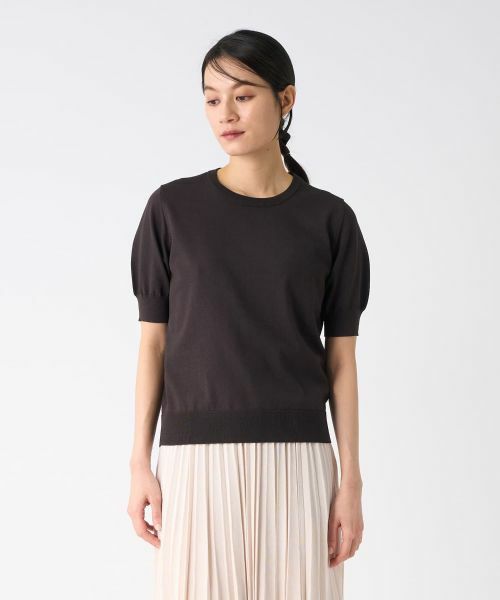 LANVIN COLLECTION / ランバン コレクション ニット・セーター | ロゴジャカード半袖ニットトップス | 詳細8