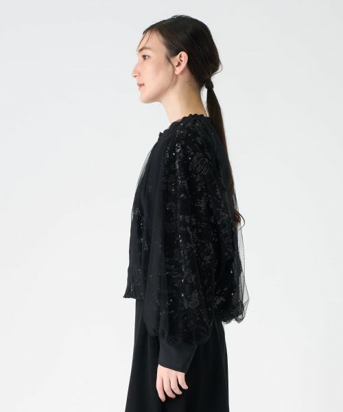 LANVIN COLLECTION / ランバン コレクション テーラードジャケット | スパンコール刺しゅうベロアジャケット | 詳細2