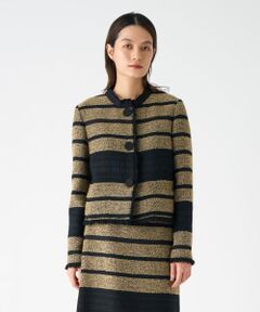 LANVIN COLLECTION / ランバン コレクション テーラードジャケット | パネルボーダーツィードジャケット