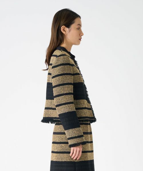 LANVIN COLLECTION / ランバン コレクション テーラードジャケット | パネルボーダーツィードジャケット | 詳細2