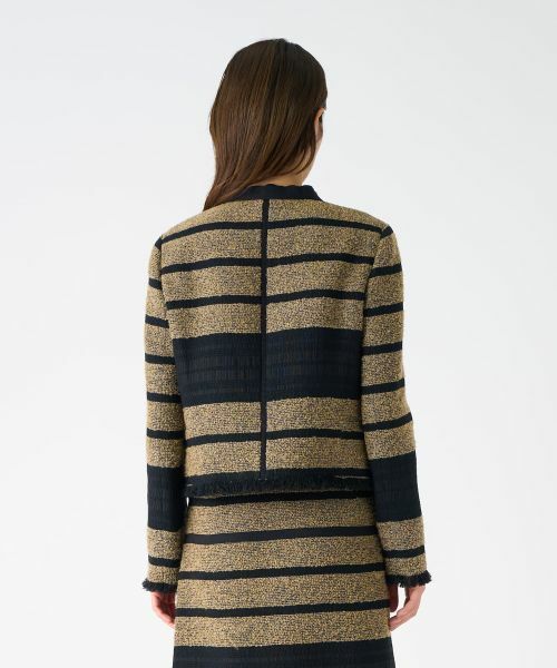LANVIN COLLECTION / ランバン コレクション テーラードジャケット | パネルボーダーツィードジャケット | 詳細3
