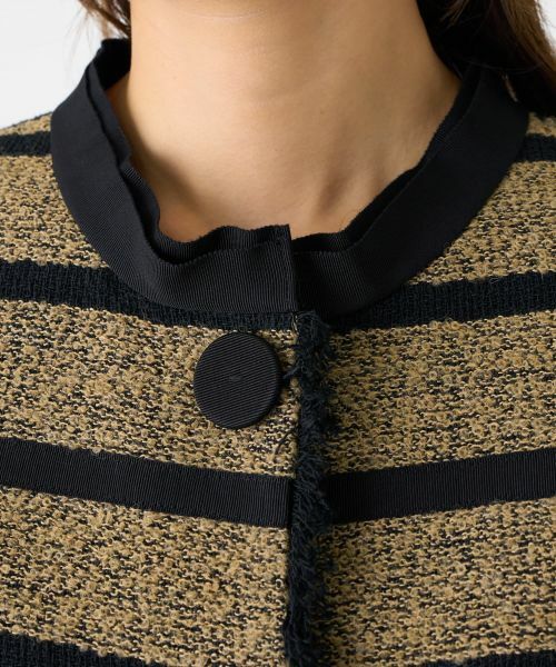 LANVIN COLLECTION / ランバン コレクション テーラードジャケット | パネルボーダーツィードジャケット | 詳細6