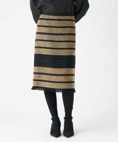 LANVIN COLLECTION / ランバン コレクション ロング・マキシ丈スカート | パネルボーダーツィードスカート