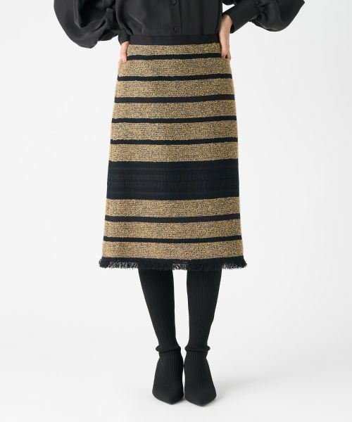 LANVIN COLLECTION / ランバン コレクション ロング・マキシ丈スカート | パネルボーダーツィードスカート | 詳細2
